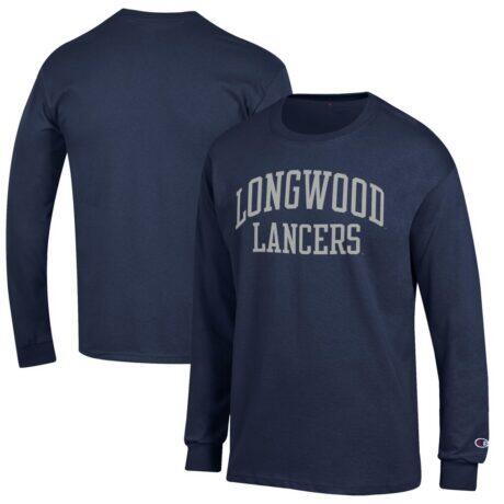 Longwood Lancers Champion Jersey Long Sleeve T-Shirt - Navy - Front View