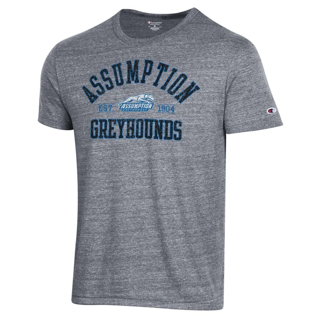 Assumption Greyhounds Champion Ultimate Tri-Blend T-Shirt - Heathered Gray