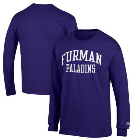 Furman Paladins Champion Jersey Long Sleeve T-Shirt - Purple - Front View