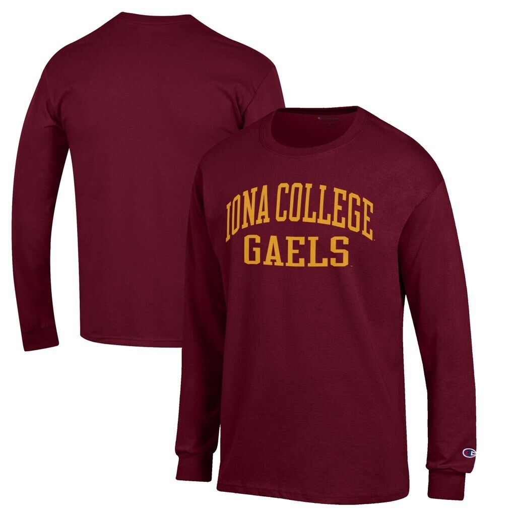 Iona University Gaels Champion Jersey Long Sleeve T-Shirt - Maroon