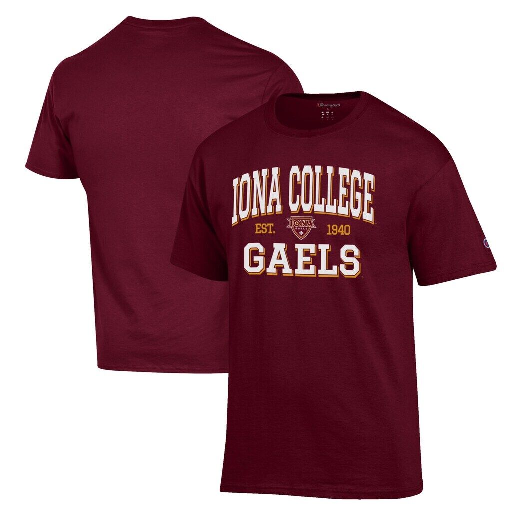 Iona University Gaels Champion Jersey T-Shirt - Maroon