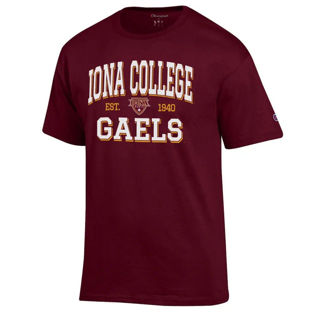 Iona University Gaels Champion Jersey T-Shirt - Maroon