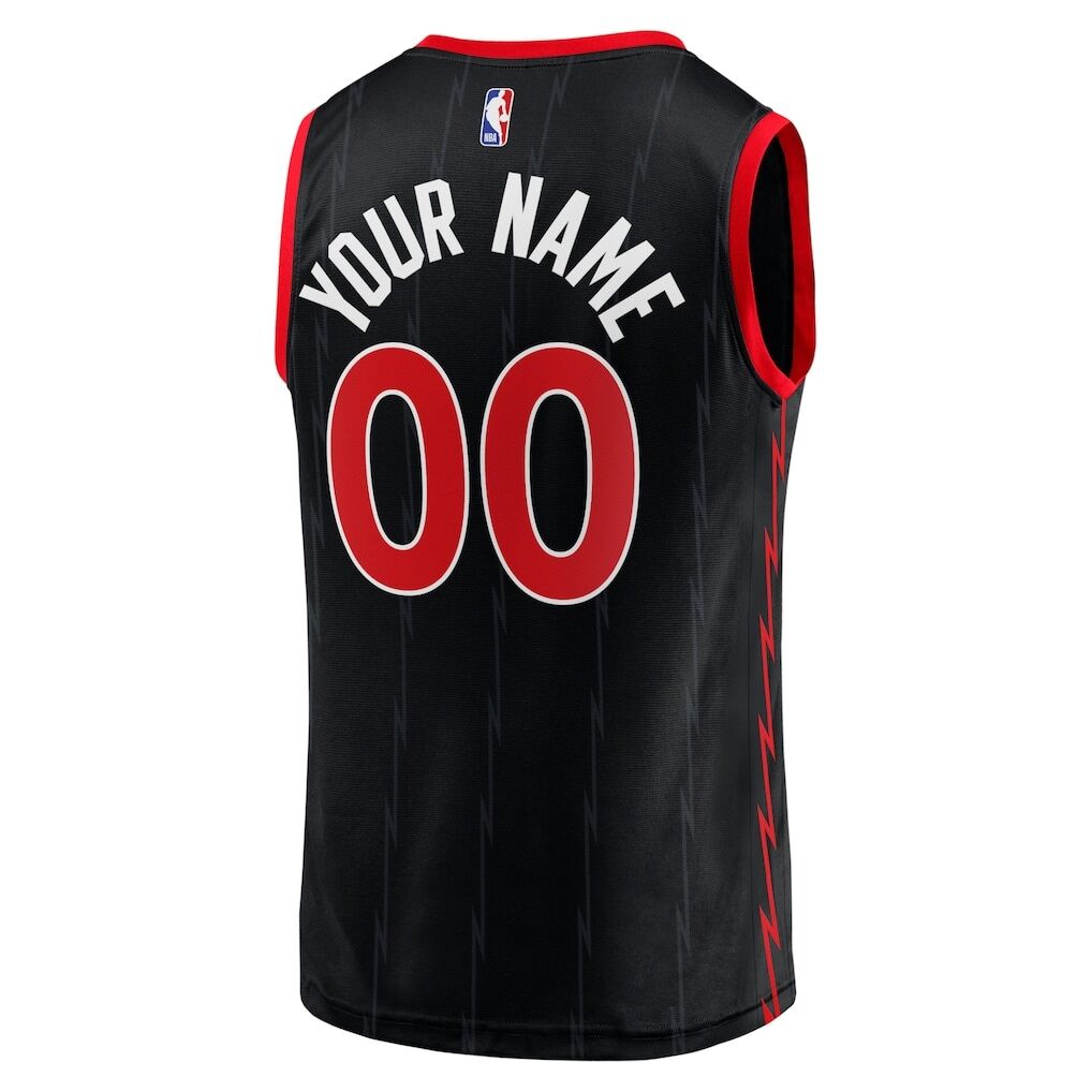 Toronto Raptors Fashion7 Fast Break Replica Custom Jersey Black - Statement Edition