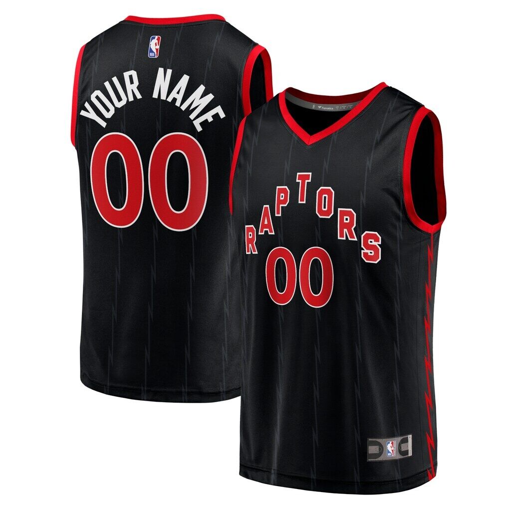 Toronto Raptors Fashion7 Fast Break Replica Custom Jersey Black - Statement Edition