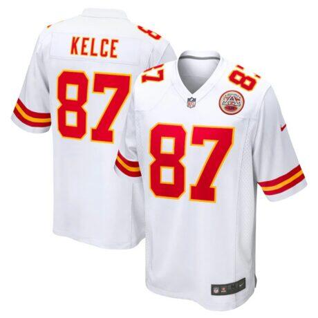 Travis Kelce Kansas City Chiefs Nike Player Game Jersey - White - Front View
