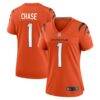 Ja'Marr Chase Cincinnati Bengals Nike Women's Alternate Game Jersey - Orange - Front View