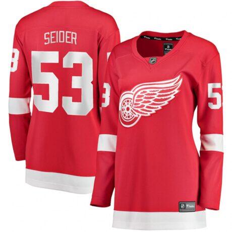 Moritz Seider Detroit Red Wings Fashion7 Women's Home Breakaway Player Jersey - Red - Front View