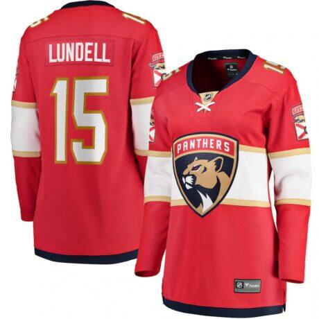 Anton Lundell Florida Panthers Fashion7 Women's Home Breakaway Player Jersey - Red - Front View