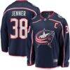 Boone Jenner Columbus Blue Jackets Home Captain Patch Breakaway Player Jersey - Navy - Front View