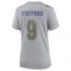 Matthew Stafford Los Angeles Rams Nike Women's Atmosphere Fashion Game Jersey - Gray - Detail View