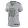 Justin Herbert Los Angeles Chargers Nike Women's Atmosphere Fashion Game Jersey - Gray - Side View