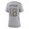 Justin Jefferson Minnesota Vikings Nike Women's Atmosphere Fashion Game Jersey - Gray - Detail View
