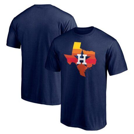 Houston Astros Hometown Collection Texas Sunrise T-Shirt - Navy - Front View