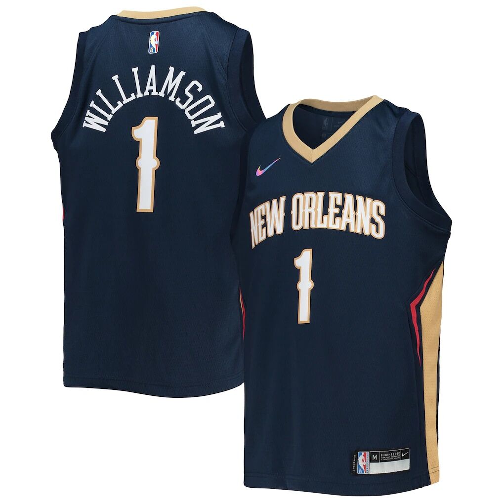 Zion Williamson New Orleans Pelicans Nike Youth 2021/22 Diamond Swingman Jersey - Icon Edition