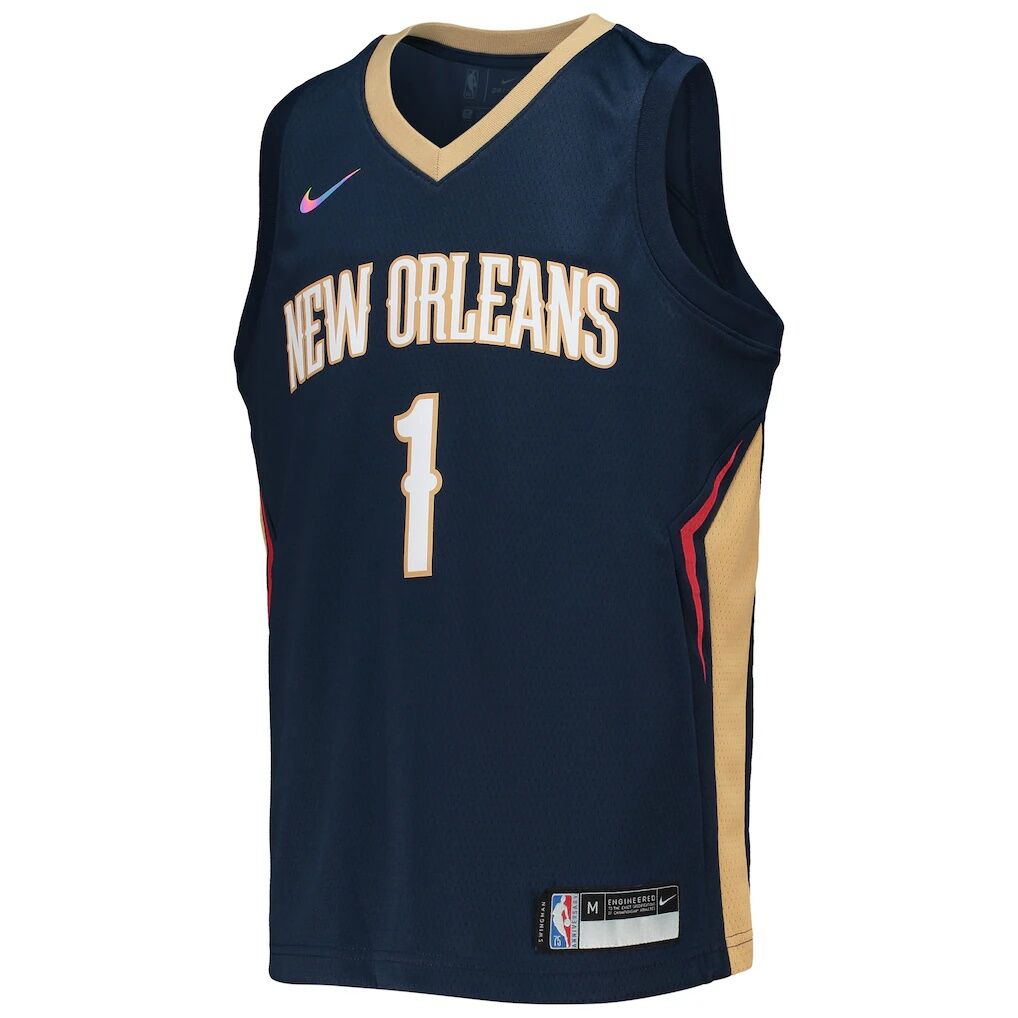 Zion Williamson New Orleans Pelicans Nike Youth 2021/22 Diamond Swingman Jersey - Icon Edition