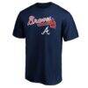 Atlanta Braves Team Lockup Logo T-Shirt - Navy - Back View