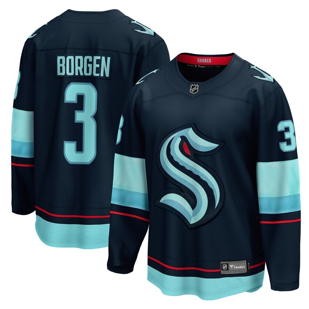 Will Borgen Seattle Kraken Fashion7 Home Breakaway Player Jersey - Deep Sea Blue