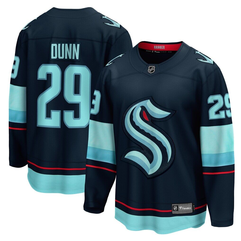 Vince Dunn Seattle Kraken Fashion7 Home Breakaway Player Jersey - Deep Sea Blue