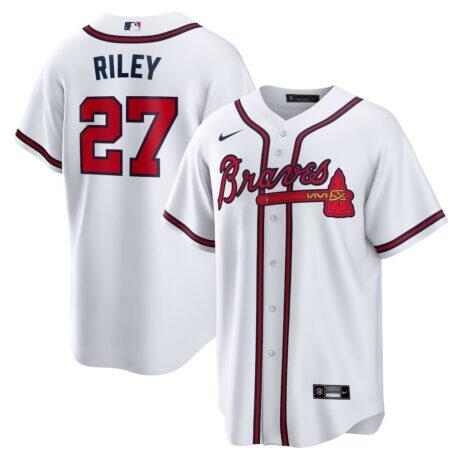 Austin Riley Atlanta Braves Nike Home Replica Player Jersey - White - Front View
