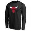 Chicago Bulls Primary Team Logo Long Sleeve T-Shirt - Black - Back View