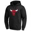 Chicago Bulls Primary Mascot Logo Pullover Hoodie - Black - Side View