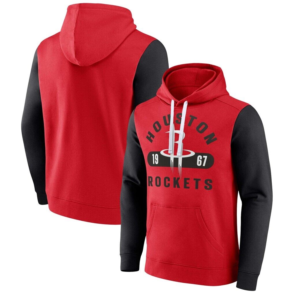 Houston Rockets Fashion7 Attack Colorblock Pullover Hoodie – Red/Black