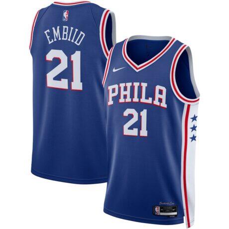 Joel Embiid Philadelphia 76ers Nike Unisex Swingman Jersey - Icon Edition - Royal - Front View