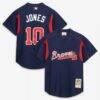 Chipper Jones Atlanta Braves Mitchell & Ness Authentic Batting Practice Jersey - Navy - Front View