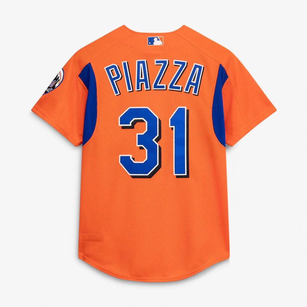 Mike Piazza New York Mets Mitchell & Ness Cooperstown Collection Mesh Batting Practice Button-Up Jersey