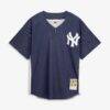 Derek Jeter New York Yankees Mitchell & Ness Authentic Batting Practice Jersey - Navy - Side View