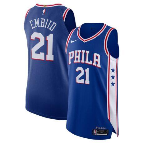 Joel Embiid Philadelphia 76ers Nike Authentic Jersey - Icon Edition - - Front View