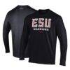 East Stroudsburg Warriors Under Armour Performance Long Sleeve T-Shirt - Black - Front View