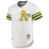 Reggie Jackson Athletics Mitchell & Ness 1972 Cooperstown Collection Authentic Jersey - White - Side View
