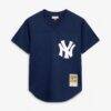 Rickey Henderson New York Yankees Mitchell & Ness Cooperstown Collection Mesh Batting Practice Button-Up Jersey - Navy - Side View
