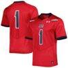 #1 Jackson State Tigers Under Armour Team Wordmark Replica Football Jersey - Red - Front View
