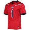 #1 Jackson State Tigers Under Armour Team Wordmark Replica Football Jersey - Red - Side View