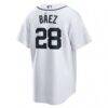 Javier Baez Detroit Tigers Nike Home Replica Player Jersey - White - Detail View