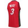 Dwyane Wade Miami Heat Mitchell & Ness Hardwood Classics Swingman Jersey - Red - Detail View