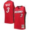 Dwyane Wade Miami Heat Mitchell & Ness Hardwood Classics Swingman Jersey - Red - Front View