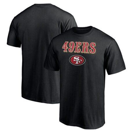 San Francisco 49ers Logo Team Lockup T-Shirt - Black - Front View