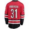 Frederik Andersen Carolina Hurricanes Fashion7 Alternate Breakaway Player Jersey - Red - Detail View
