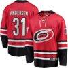 Frederik Andersen Carolina Hurricanes Fashion7 Alternate Breakaway Player Jersey - Red - Front View