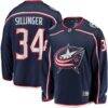 Cole Sillinger Columbus Blue Jackets Fashion7 Home Breakaway Player Jersey - Navy - Front View
