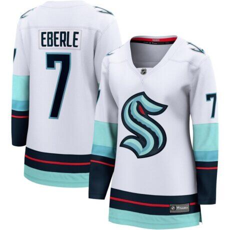 Jordan Eberle Seattle Kraken Fashion7 Women's Away Breakaway Jersey - White - Front View