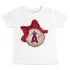 Los Angeles Angels Tiny Turnip Infant Baseball Bow T-Shirt - White - Front View