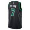 Jaylen Brown Boston Celtics Jordan Brand Unisex Swingman Jersey - Black - Detail View