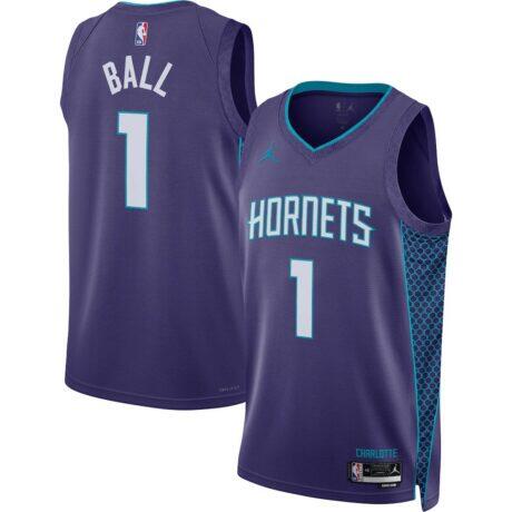 LaMelo Ball Charlotte Hornets Jordan Brand Unisex Swingman Jersey - Purple - Front View