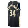 Giannis Antetokounmpo Milwaukee Bucks Jordan Brand Unisex Swingman Jersey - Black - Detail View