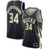 Giannis Antetokounmpo Milwaukee Bucks Jordan Brand Unisex Swingman Jersey - Black - Front View