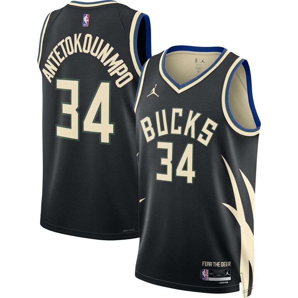 Giannis Antetokounmpo Milwaukee Bucks Jordan Brand Unisex Swingman Jersey - Statement Edition